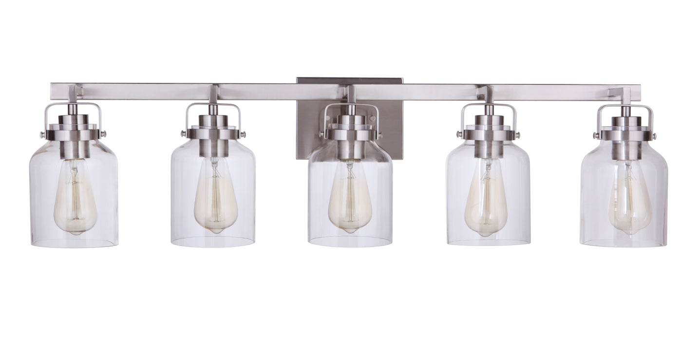 Foxwood 5 Light Vanity in Brushed Polished Nickel