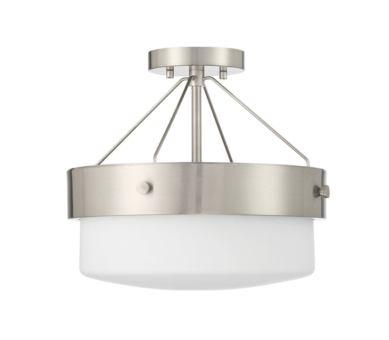 Oak Street 2 Light Convertible Semi Flush in Brushed Polished Nickel