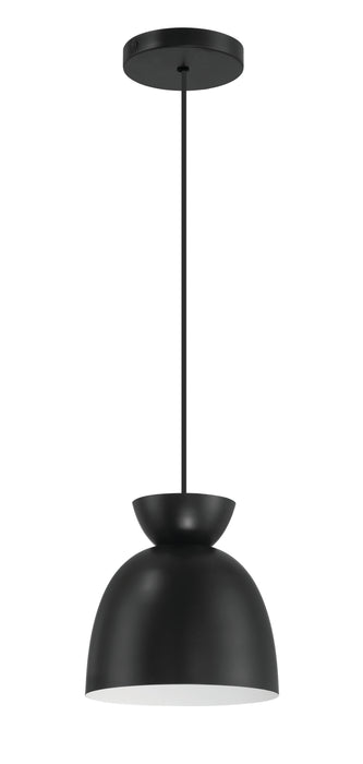 Ventura Dome 1 Light Mini Pendant in Flat Black