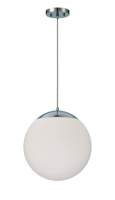 Gaze 1 Light 14" Pendant in Chrome (White Glass)