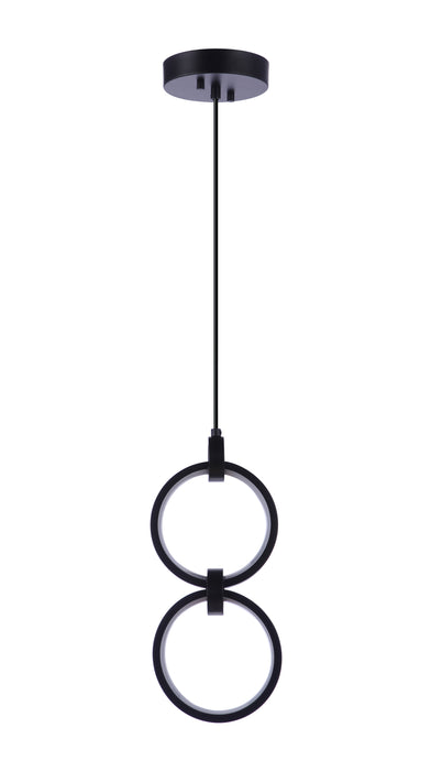 Context 2 Light LED Pendant in Flat Black