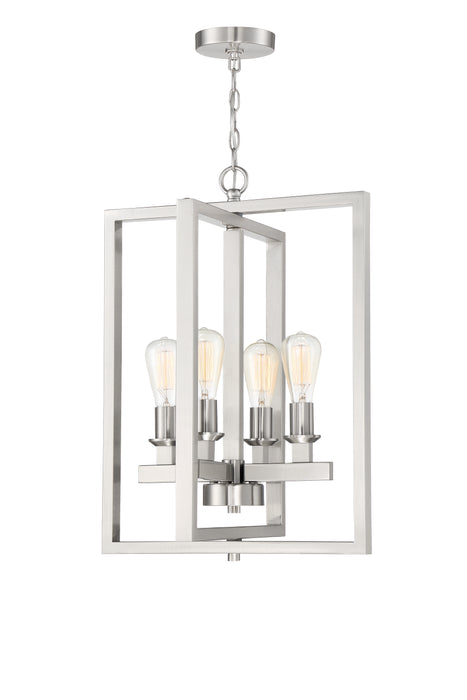 Chicago 4 Light Foyer in Brushed Polished Nickel