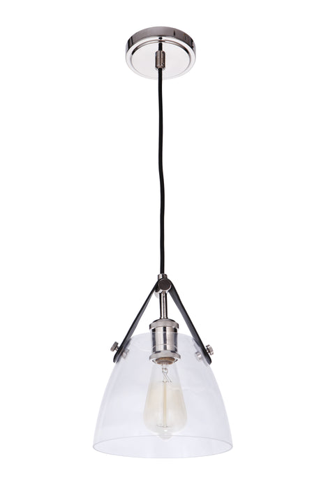 Hagen 1 Light Pendant in Polished Nickel