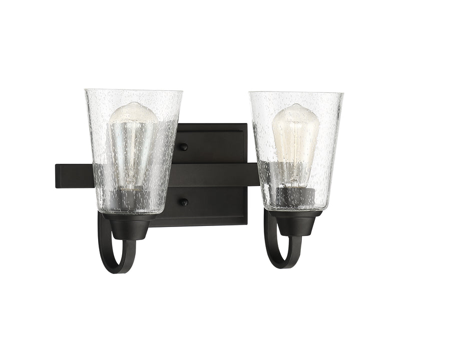 Grace 2 Light Vanity in Espresso (Clear Seeded Glass)