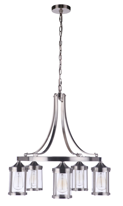 Elliot 5 Light Chandelier in Brushed Polished Nickel