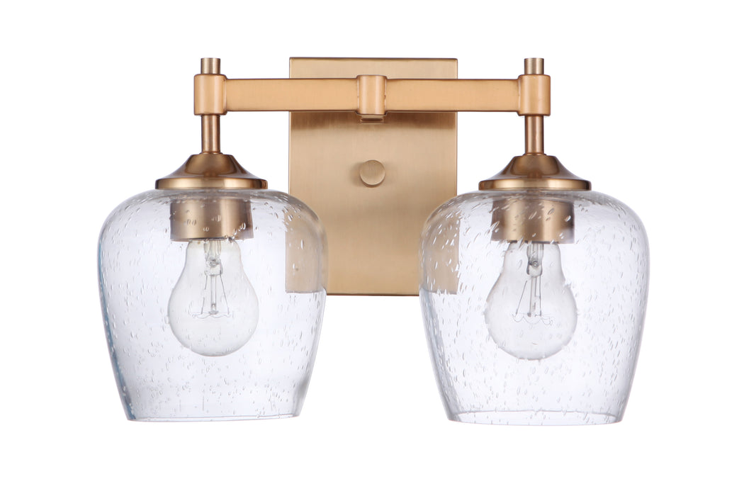 Stellen 2 Light Vanity in Satin Brass