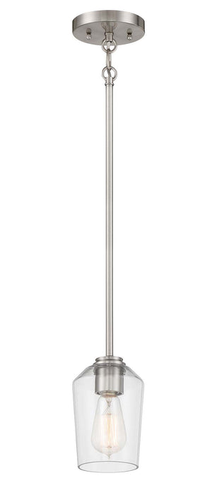 Shayna 1 Light Mini Pendant in Brushed Polished Nickel