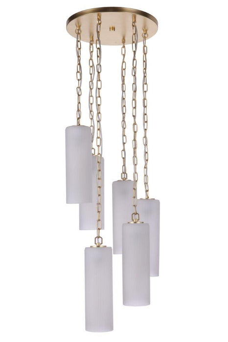 Myos 6 Light Pendant in Sunset Gold