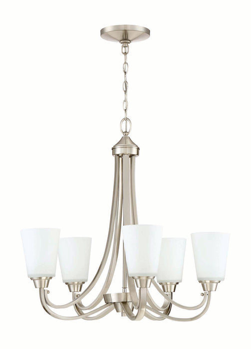 Grace 5 Light Chandelier in Brushed Polished Nickel