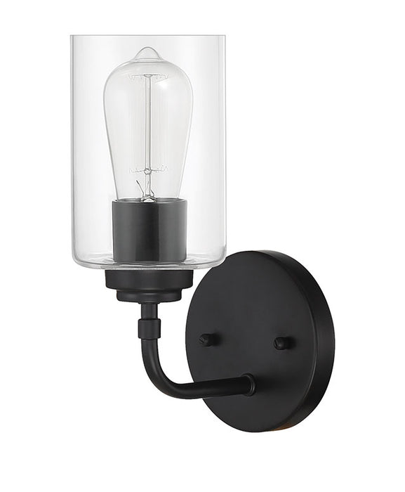 Stowe 1 Light Wall Sconce in Flat Black