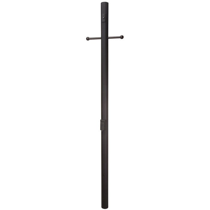 84" Fluted Direct Burial Post w/ Photocell & Convenience Outlet in Textured Black