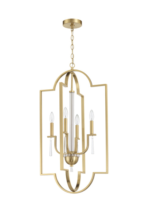 Fortuna 4 Light Foyer in Satin Brass