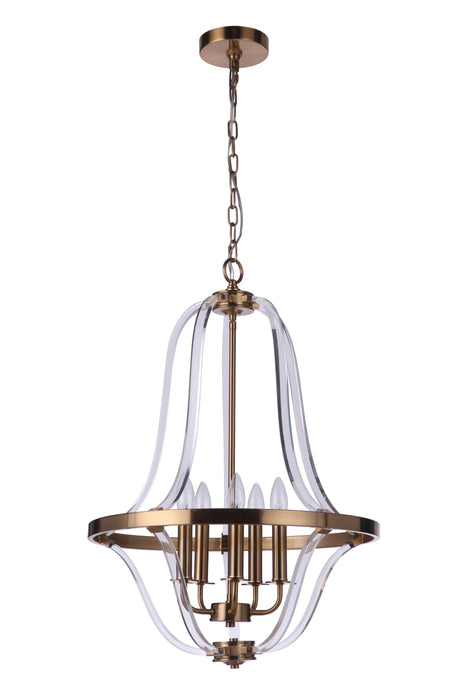 Graclyn 5 Light Foyer in Satin Brass