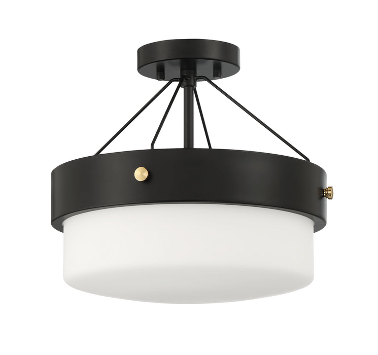 Oak Street 2 Light Convertible Semi Flush in Flat Black