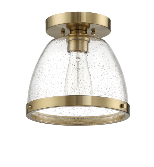 Lodie 1 Light 9.5" Flushmount in Satin Brass