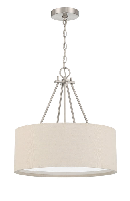 Duke 3 Light 18" Pendant in Brushed Polished Nickel