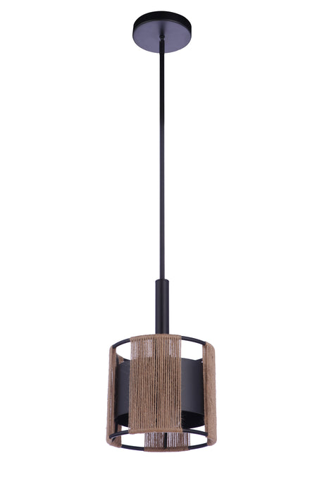 Kensey 1 Light Mini Pendant in Flat Black