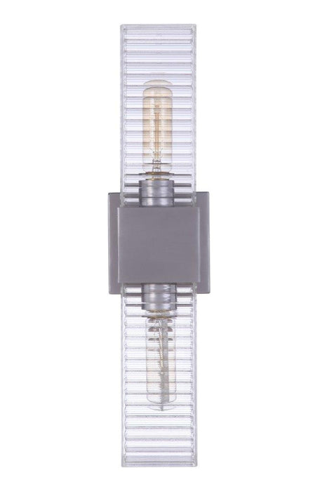 Ridge 18" 2 Light Outdoor Wall Sconce in Satin Aluminum