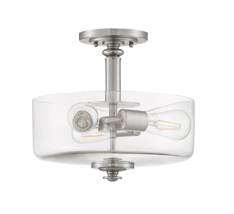 Dardyn 3 Light Convertible Semi Flush in Brushed Polished Nickel (Clear Glass)