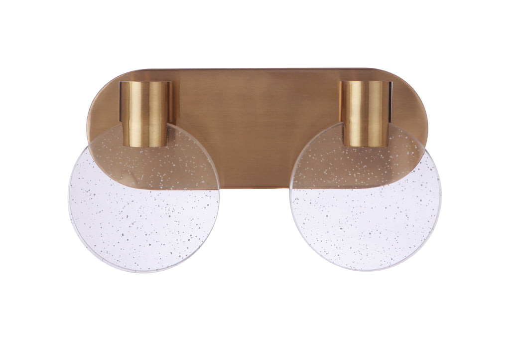 Glisten 2 Light LED Vanity in Satin Brass