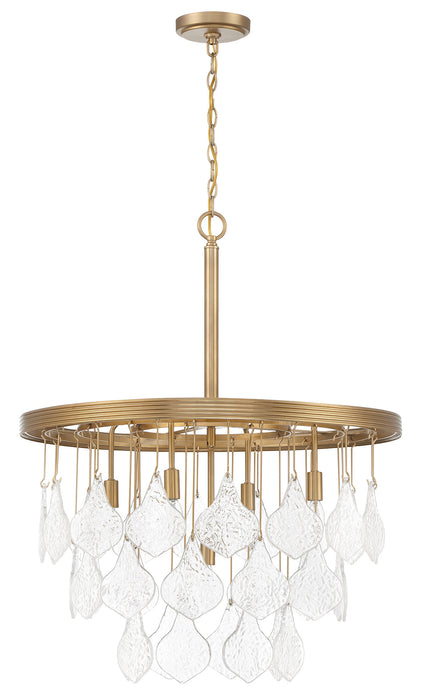 Vesi 5 Light Pendant in Satin Brass