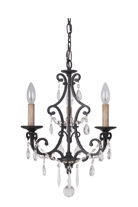 Bentley 3 Light Chandelier in Matte Black