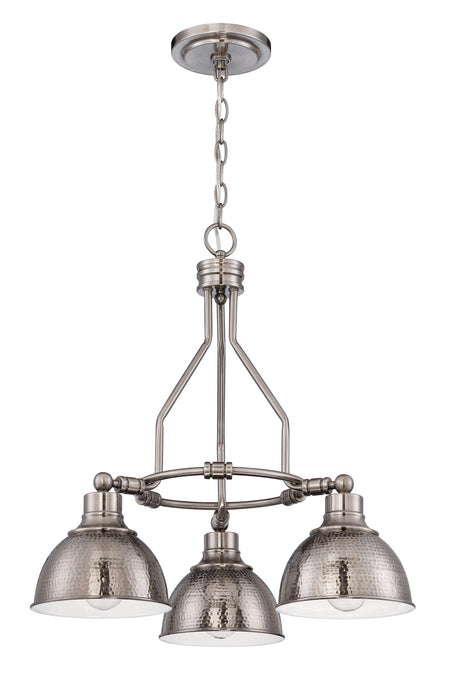 Timarron 3 Light Down Chandelier in Antique Nickel