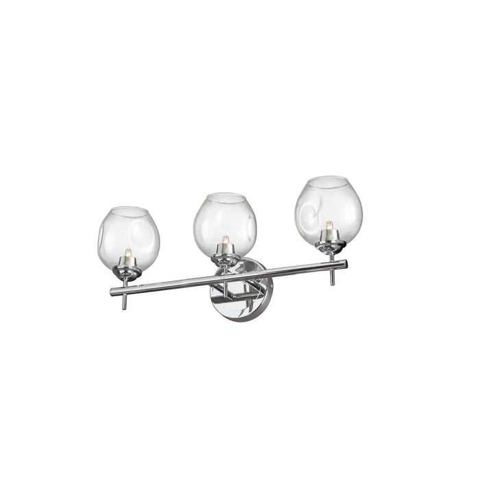 Abii 3 Light Vanity Light - Polished Chrome Finish- Clear Glass