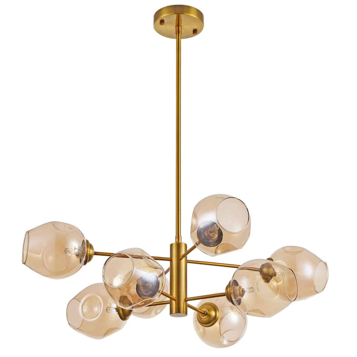 Abii 8 Light Chandelier - Vintage Bronze Finish - Champagne Glass