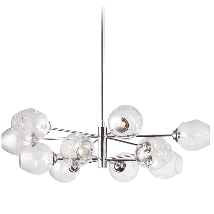 Abii 12 Light Chandelier - Polished Chrome Finish - Clear Glass