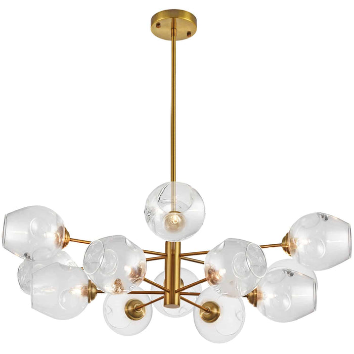 Abii 12 Light Chandelier - Vintage Bronze Finish - Clear Glass