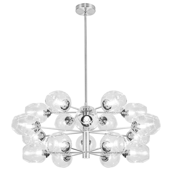 Abii 18 Light Chandelier - Polished Chrome Finish - Clear Glass