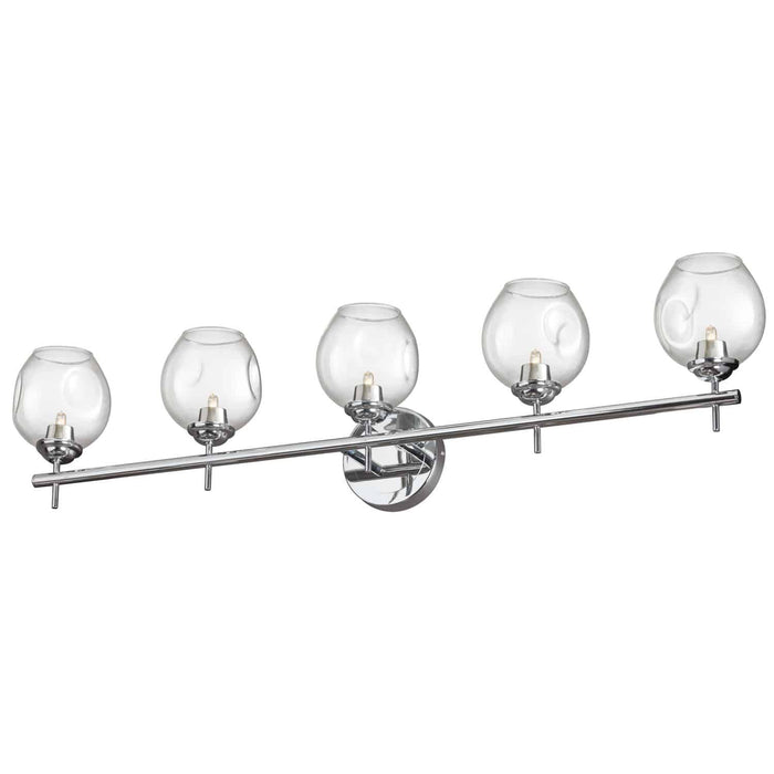 Abii 5 Light Vanity Light - Polished Chrome Finish - Clear Glass