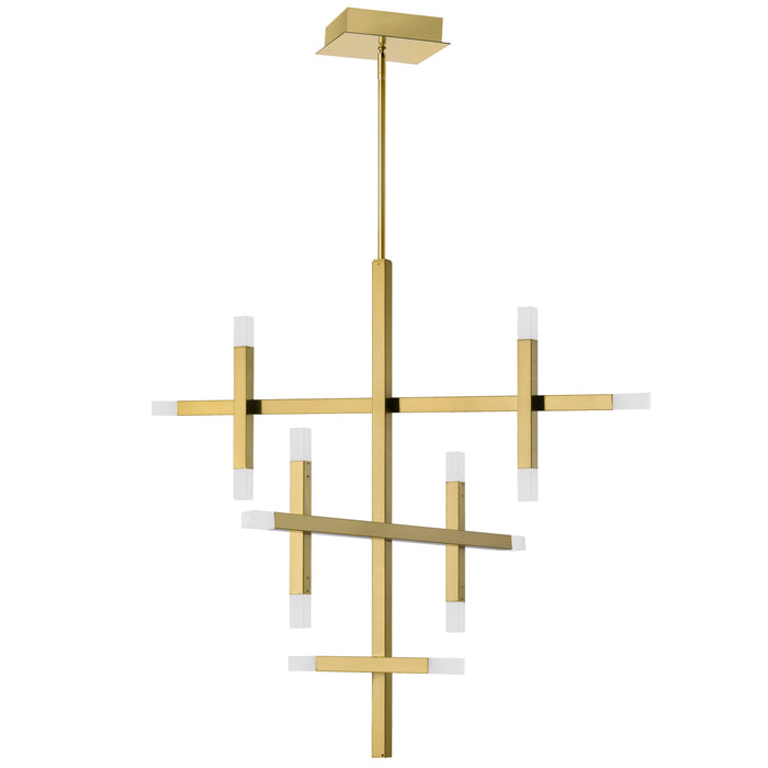 Acasia Chandelier - 42W - Aged Brass - Frosted Acrylic Diffuser