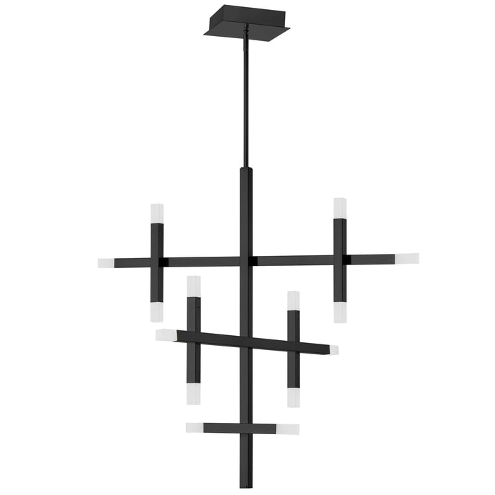 Acasia Chandelier - 42W - Matte Black - Frosted Acrylic Diffuser