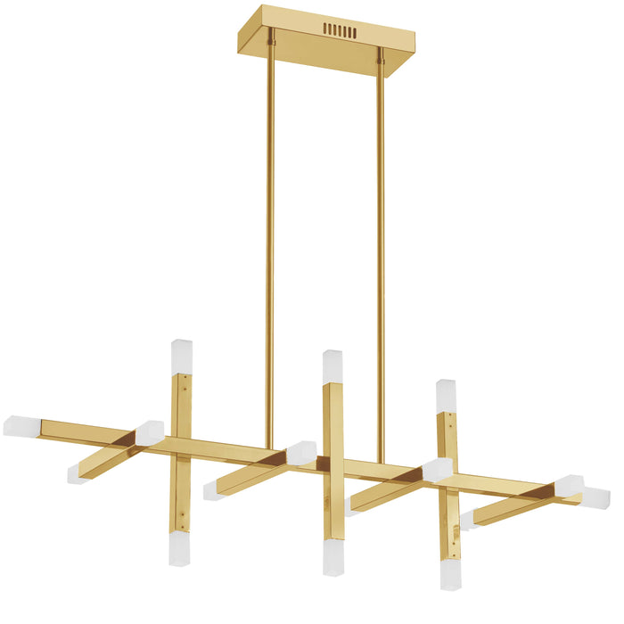 Acasia Horizontal Chandelier - 48W - Aged Brass - Frosted Acrylic Diffuser