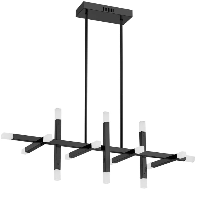 Acasia Horizontal Chandelier - 48W - Matte Black - Frosted Acrylic Diffuser