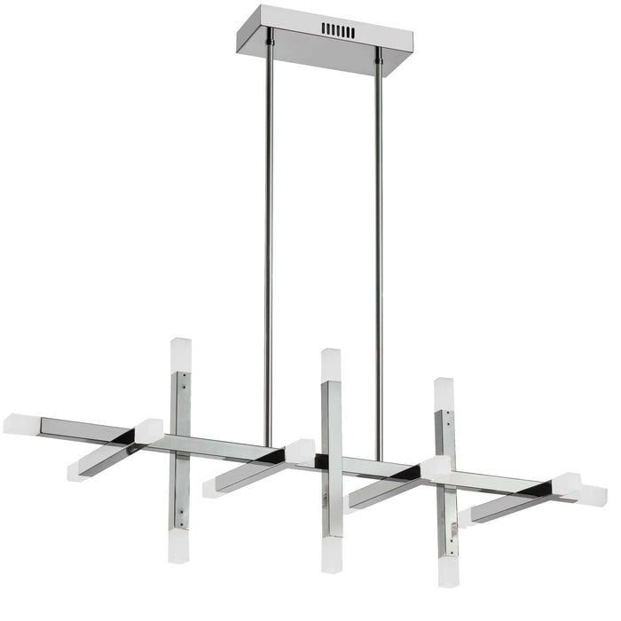 Acasia Horizontal Chandelier - 48W - Polished Chrome - Frosted Acrylic Diffuser