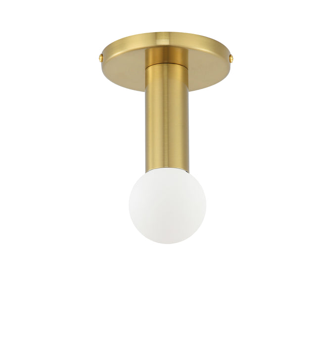 Adams 1 Light Flush Mount - Aged Brass