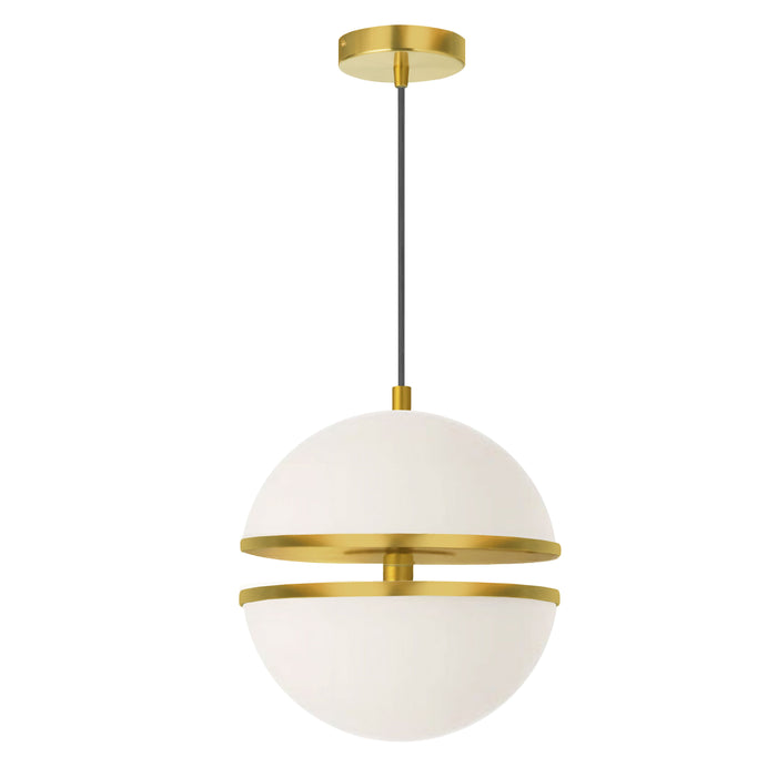 Atomic Pendant - 30W - Aged Brass - White Glass