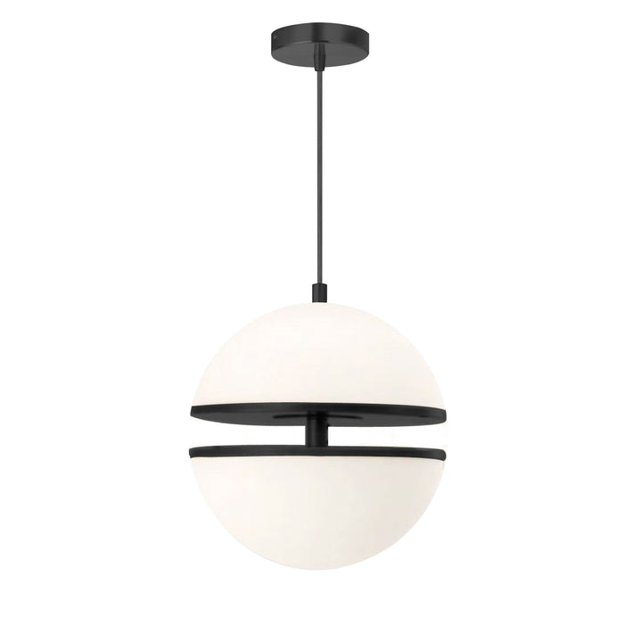 Atomic Pendant - 30W - Matte Black - White Glass