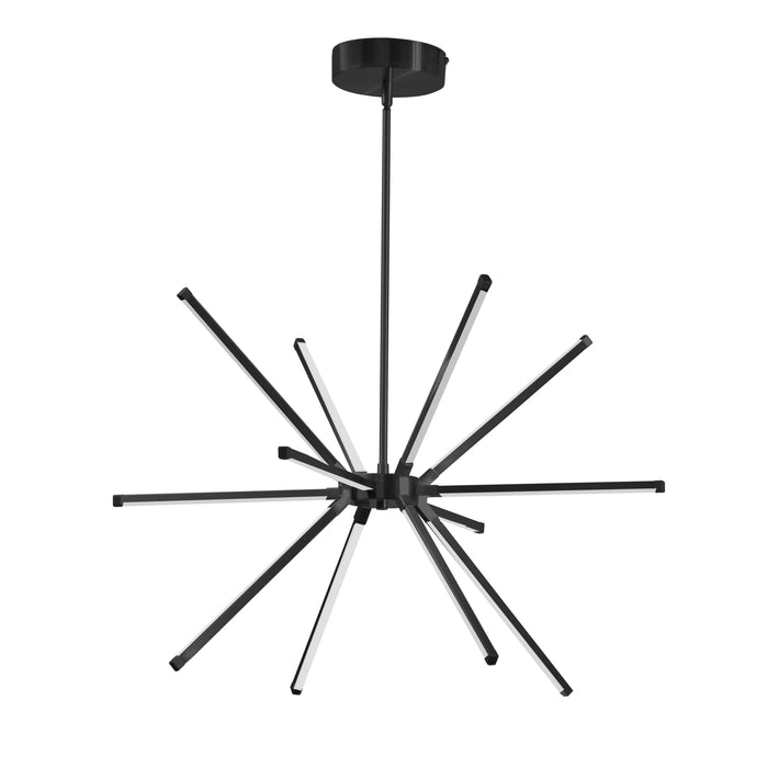 Array LED Chandelier - 32W - Matte Black - White Acrylic Diffuser