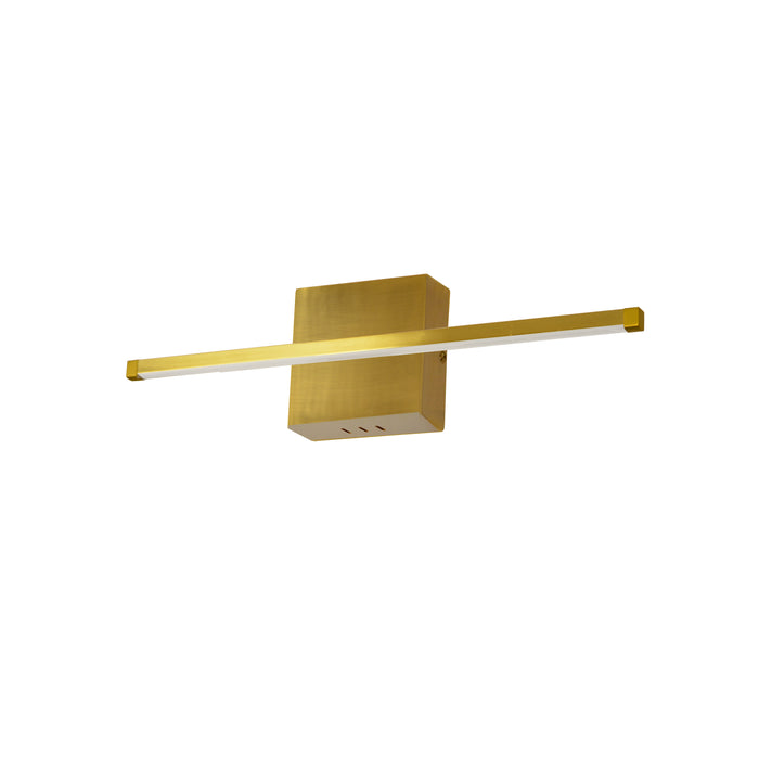 Array LED Wall Sconce - Horizontal - 19W - Aged Brass - White Acrylic Diffuser