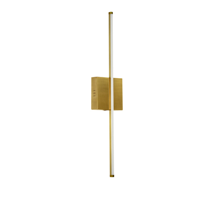 Array LED Wall Sconce - Vertical - 19W - Aged Brass - White Acrylic Diffuser