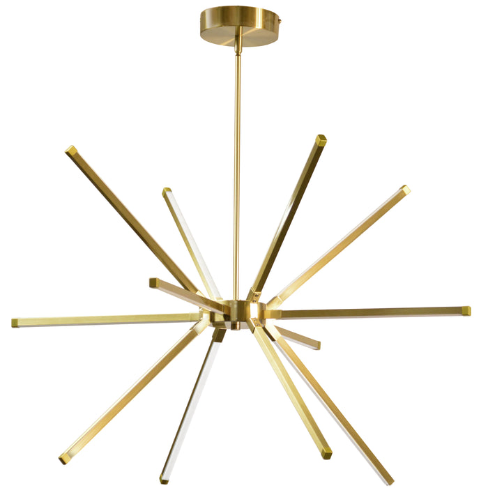 Array LED Chandelier - 60W - Aged Brass - White Acrylic Diffuser