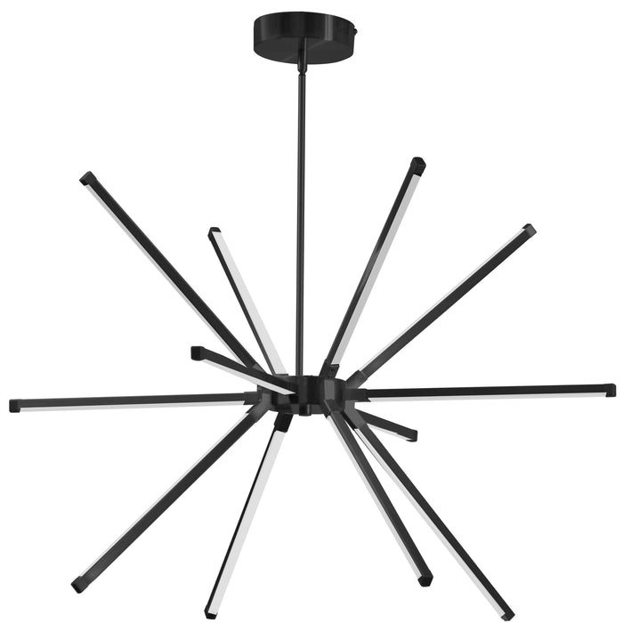 Array LED Chandelier - 60W - Matte Black - White Acrylic Diffuser