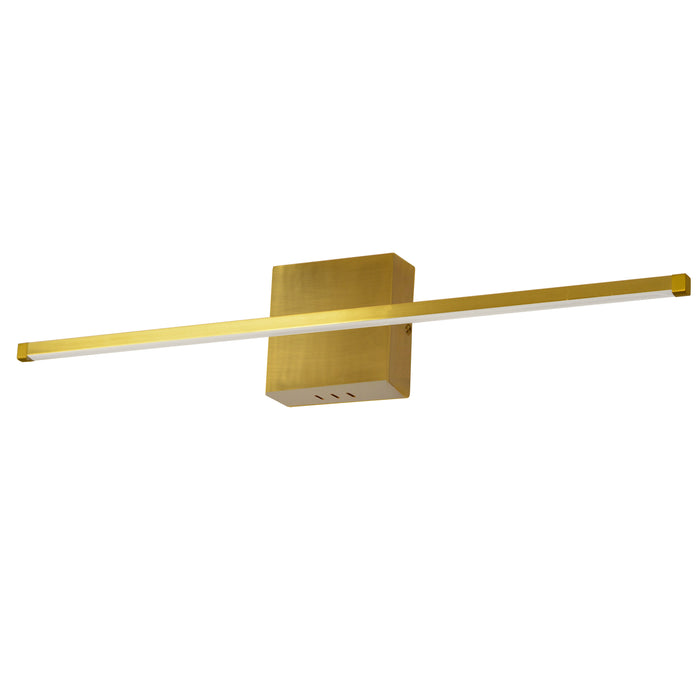 Array LED Wall Sconce - Horizontal - 30W - Aged Brass - White Acrylic Diffuser