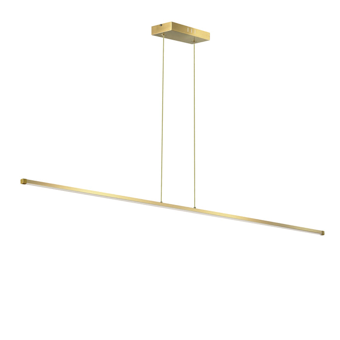 Array LED Horizontal Pendant - 30W - 36" - Aged Brass Finish - White Acrylic Diffuser