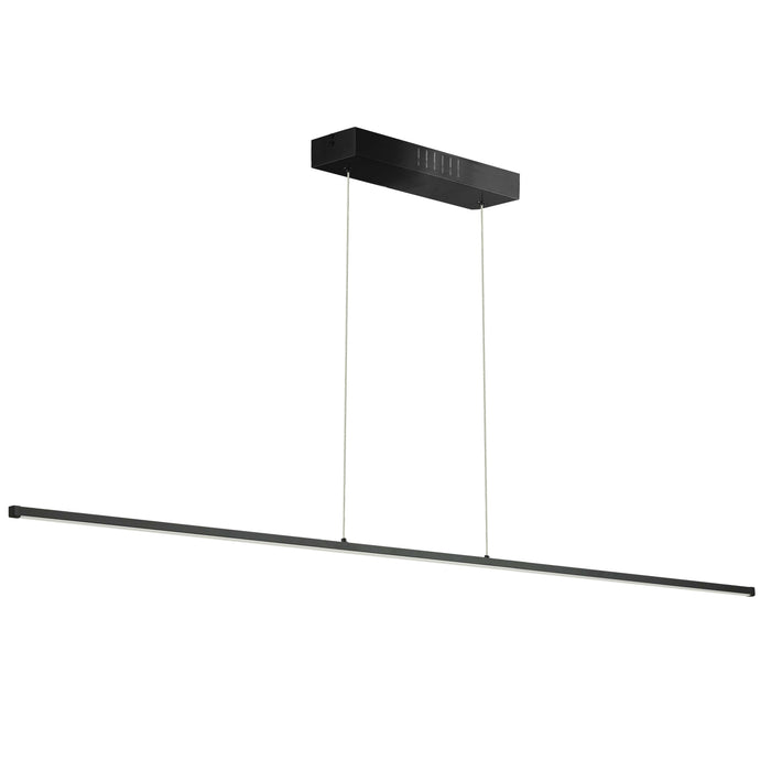 Array LED Horizontal Pendant - 56W - 72" - Matte Black Finish - White Acrylic Diffuser