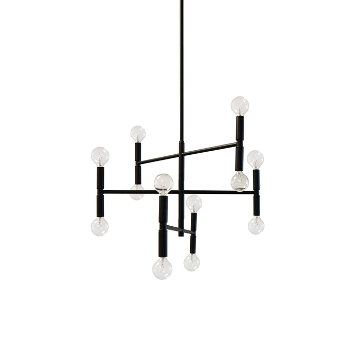 Ava 12 Light Chandelier - Small - Matte Black Finish